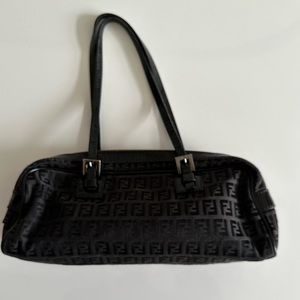 Vintage Authentic Fendi Shoulder Bag Black